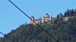 The Caux Palace Hotel above Montreux, seen from just beyond Villeneuve, 44.9 miles into the ride